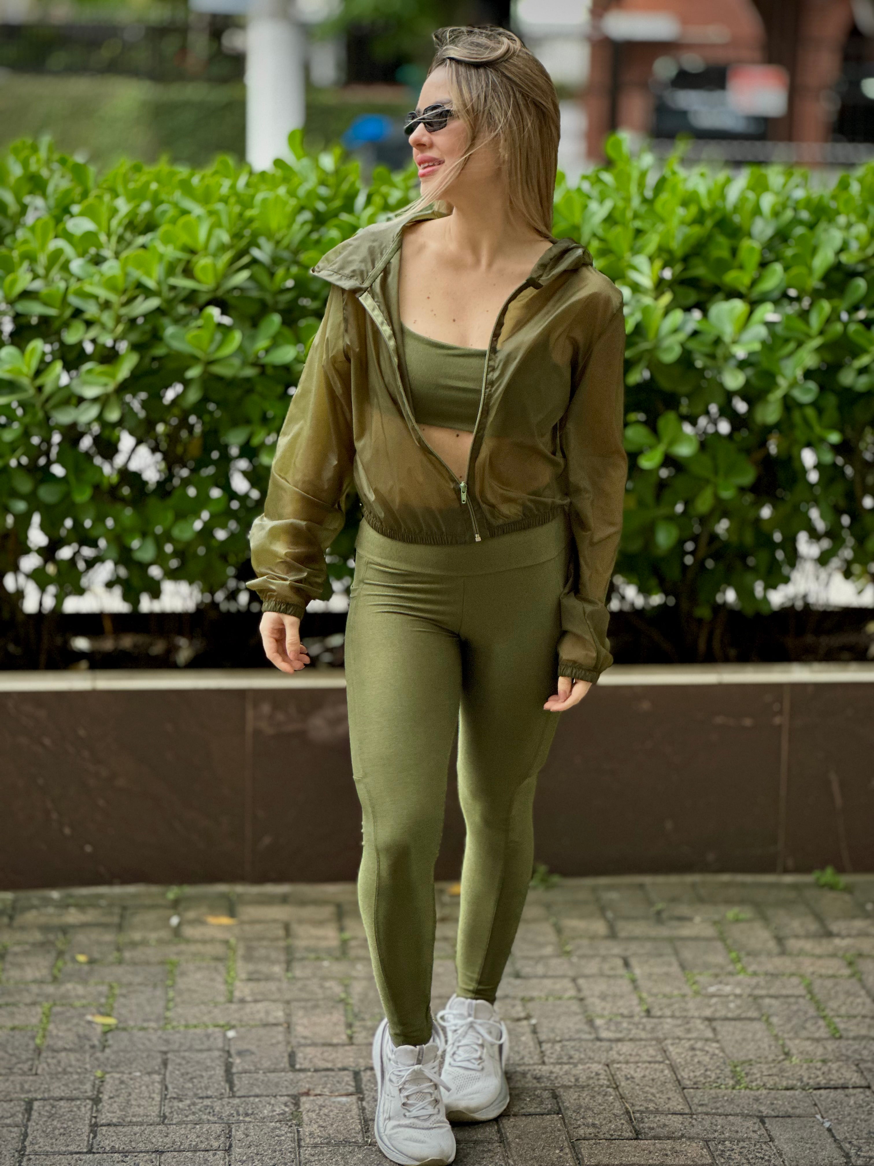 Jaqueta Cropped - Cor: Verde Militar