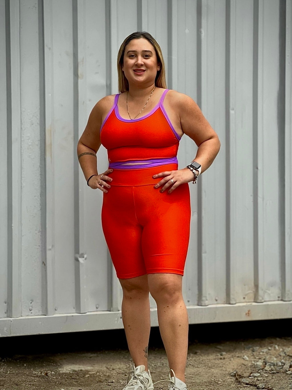 Cropped Duo Color - Cor: Laranja e Lavanda
